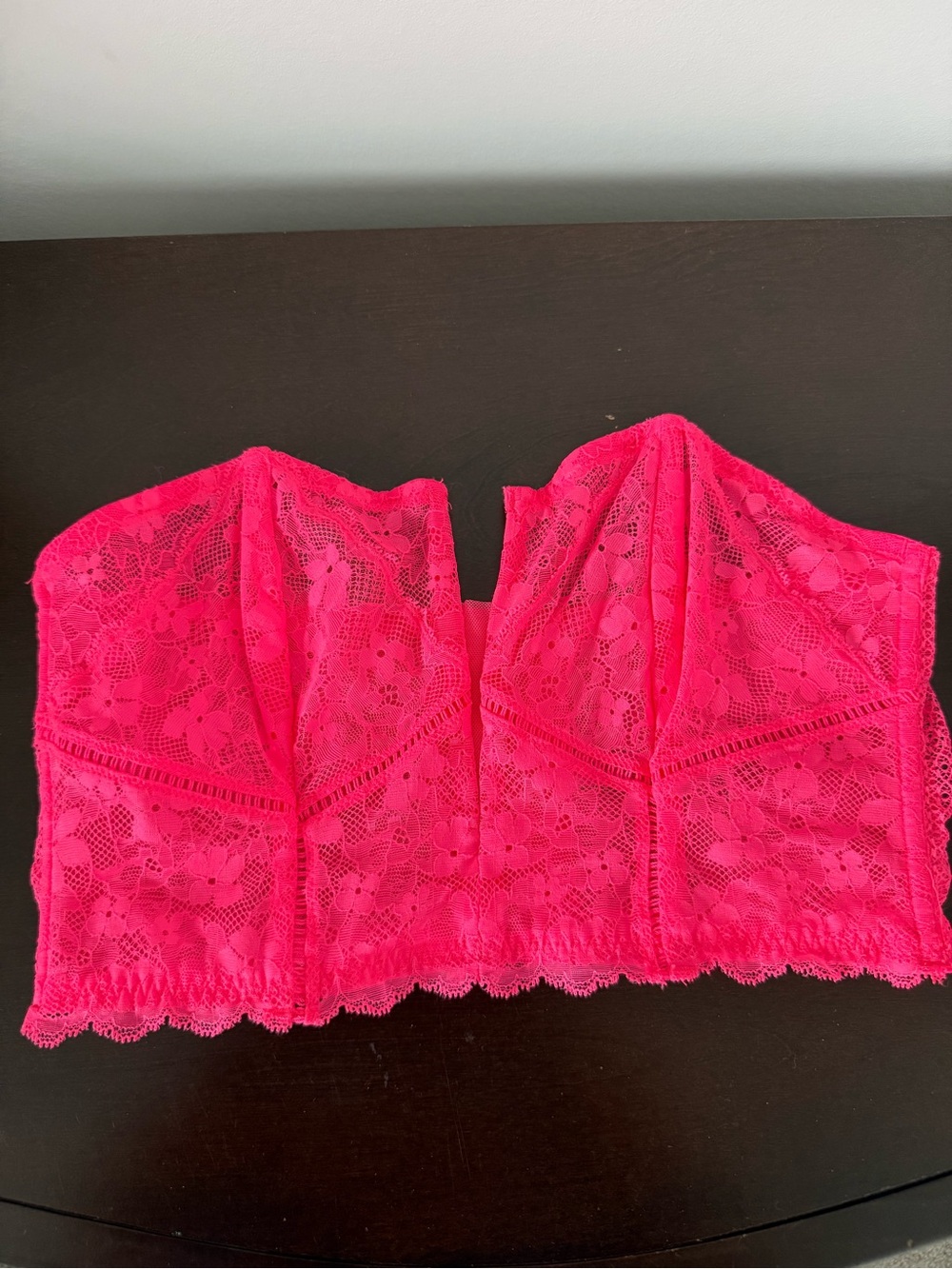 Victoria's Secret Hot Pink Lace Bustier Bralette
